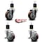 Service Caster 3.5'' Maroon Poly Wheel Swivel 1-7/8'' Expanding Stem Caster Set 2 Brakes, 4PK SCC-EX20S3514-PPUB-MRN-2-TLB-2-178 - alternate 3